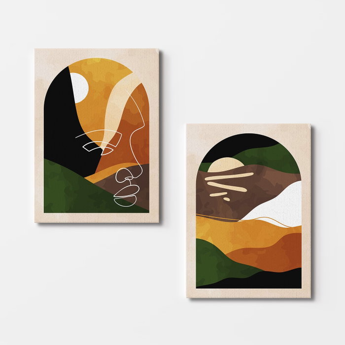 Wallity 2KNV4245 Lienzos Decorativos 50 x 70 cm (2 Piezas)